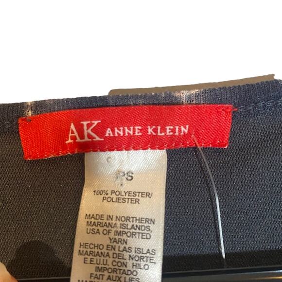 Anne Klein Black Printed Faux Wrap Style Career Blouse Women SZ S - Picture 7 of 7